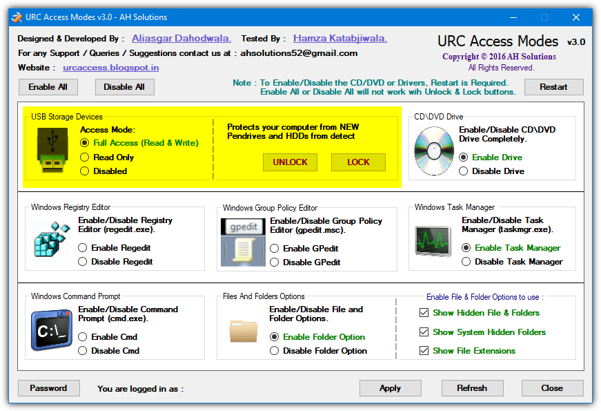 Urc access modes 3