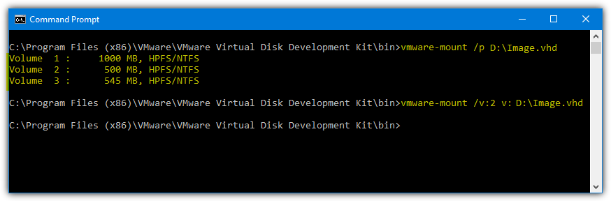 Vmware mount selected volume