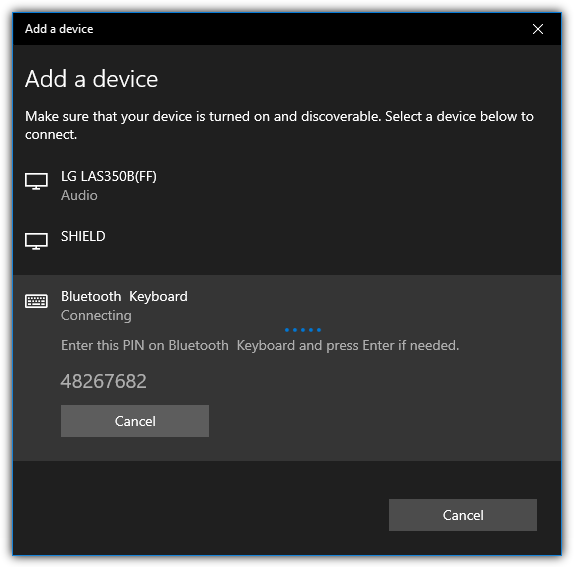 Windows 10 bluetooth passcode