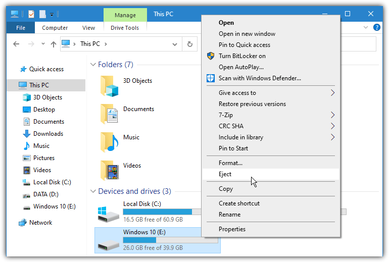 Windows 10 eject vhdx