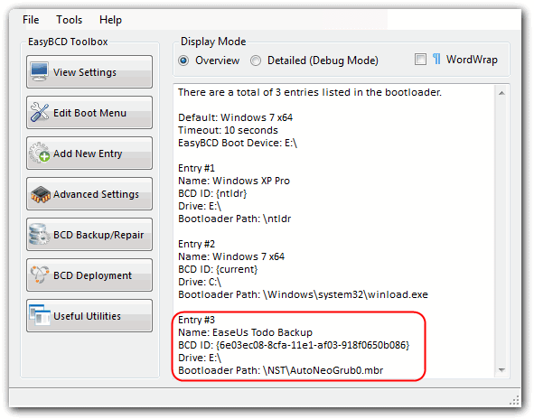 display mode overview