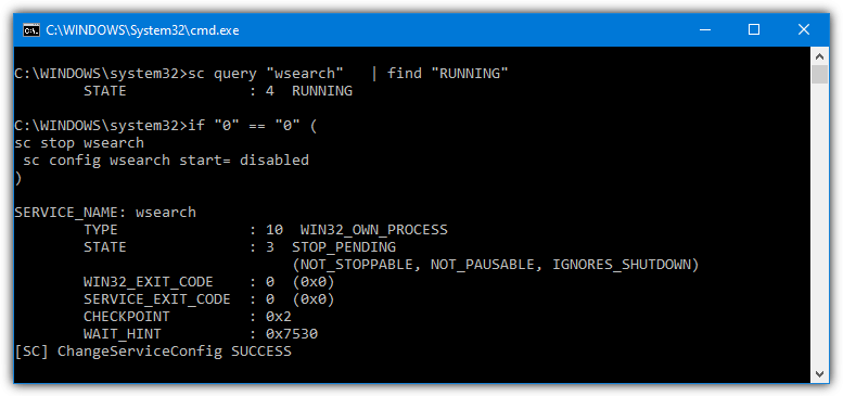 batch file console output