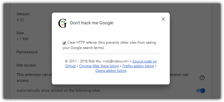 Dont track me google