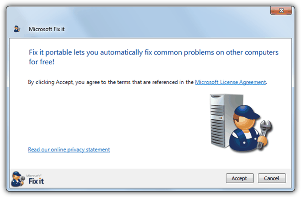 microsoft fix it portable
