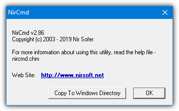 copy nircmd executable to windows