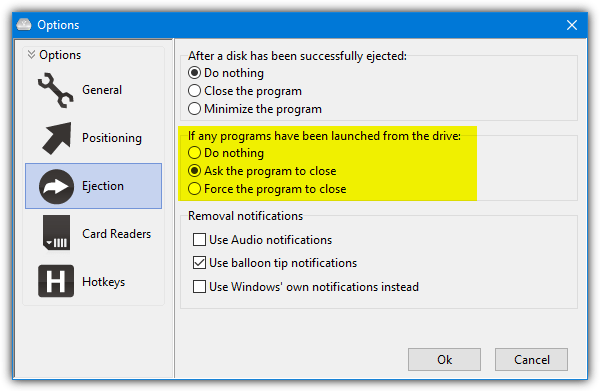 Usb disk ejector force