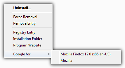 uninstall program context menu