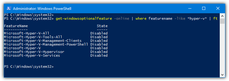 powershell filter features