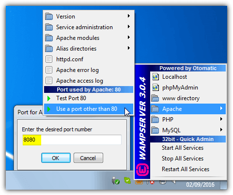 wamp server change port 80