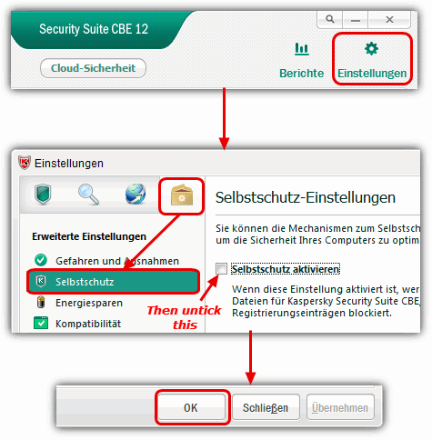 disable CBE self protection