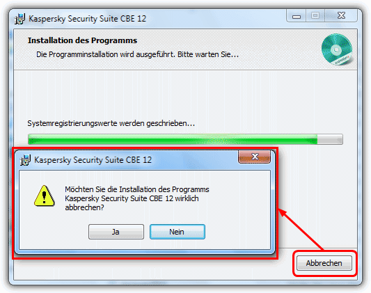 Pause Kaspersky CBE Installation