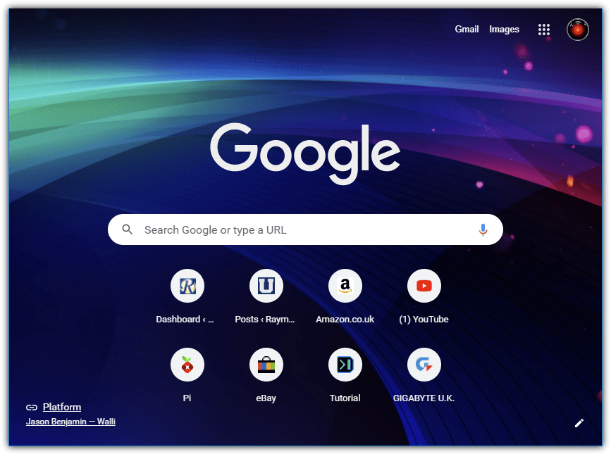 Chrome new tab page