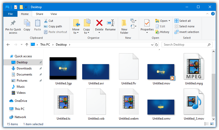 Windows Explorer video thumbnail preview