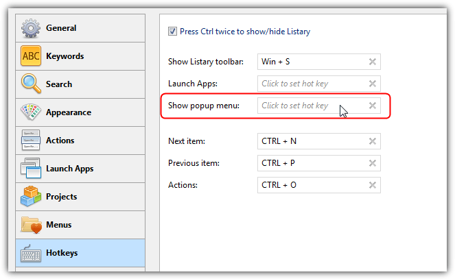 listary popup hotkey