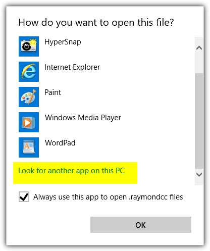 Windows 10 open file