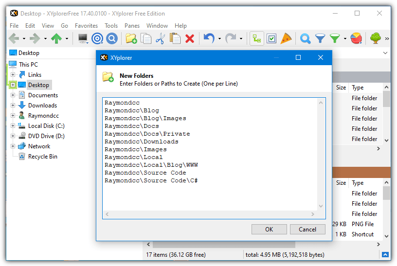 Xyplorer create multiple folders