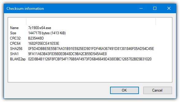 7zip checksum