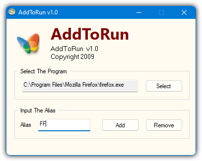 Addtorun alias