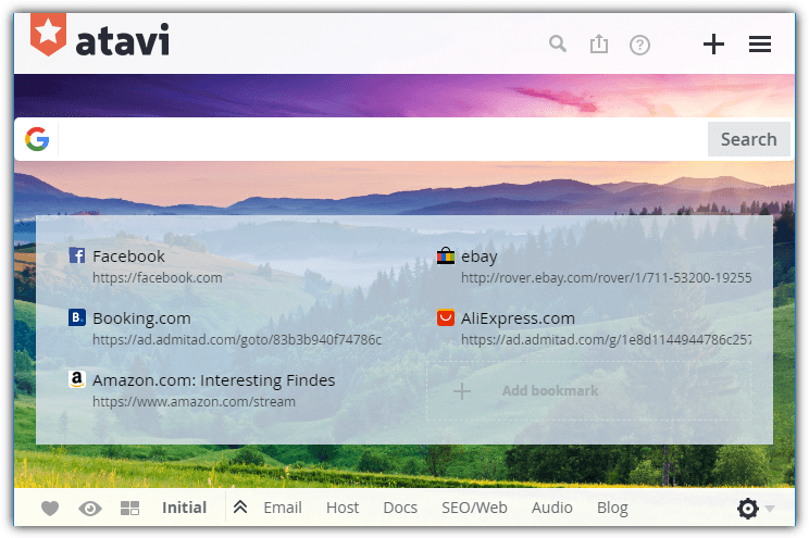 atavi bookmarks page