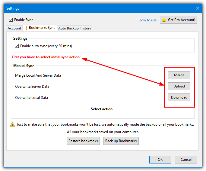 eversync settings