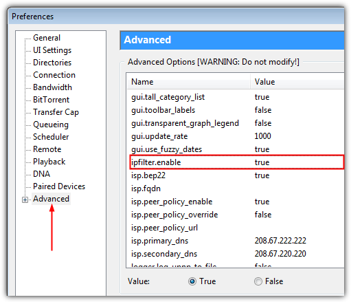 utorrent ipfilter toggle