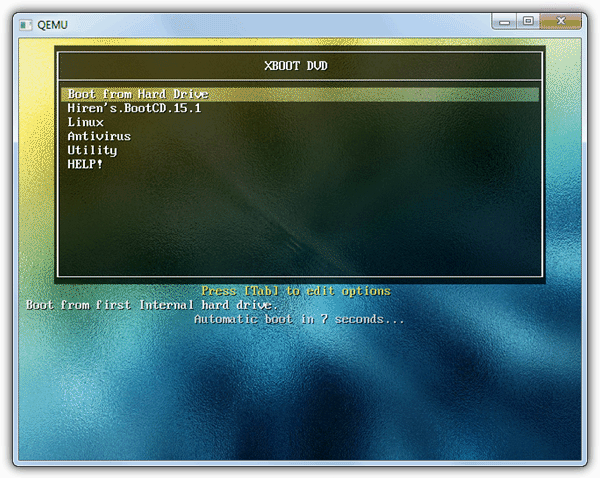 xboot dvd qemu