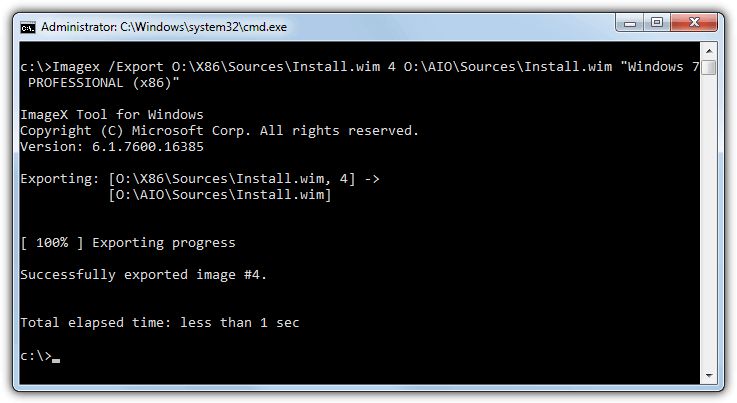 imagex export wim