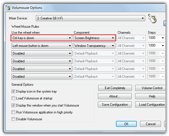 Volumouse increase screen brightness