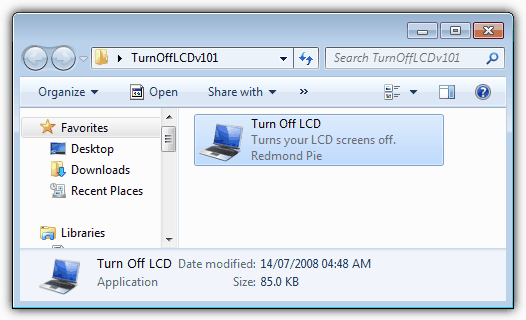 Turn off laptop LCD screen