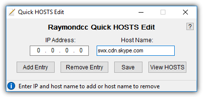 Raymondcc quick hosts edit