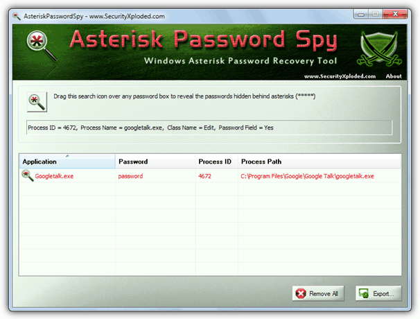 Asterisk Password Spy