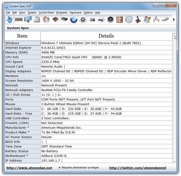 System Spec