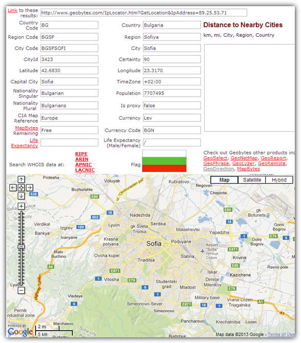 Geobytes IP Address Locator