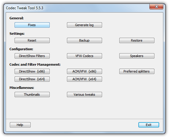 Codec Tweak Tool