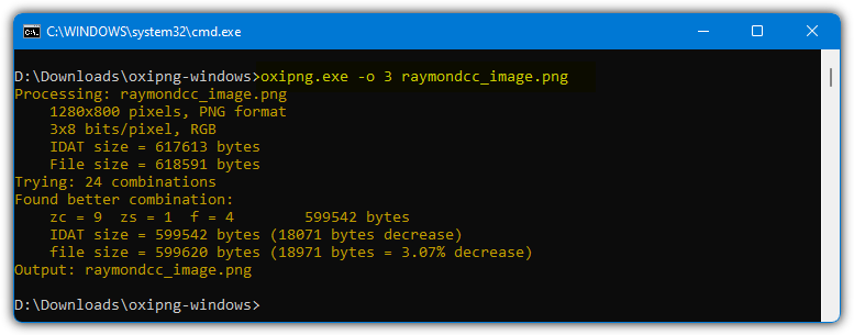 Oxipng compression