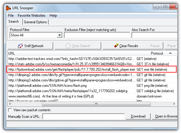 URLSnooper Decoded Full Remote URL