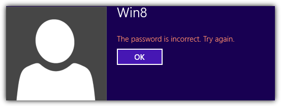 incorrect password during login