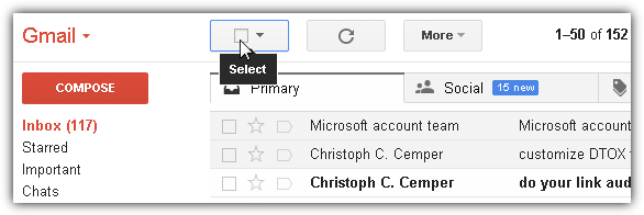 gmail select all