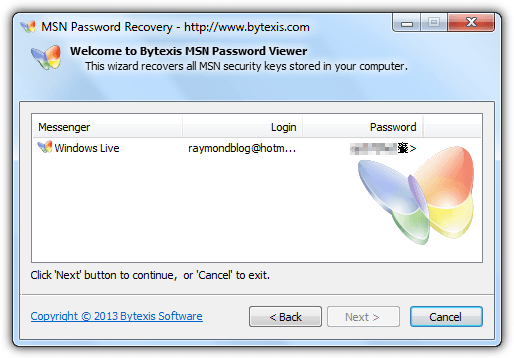 bytexis msn password viewer