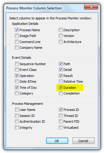 duration column