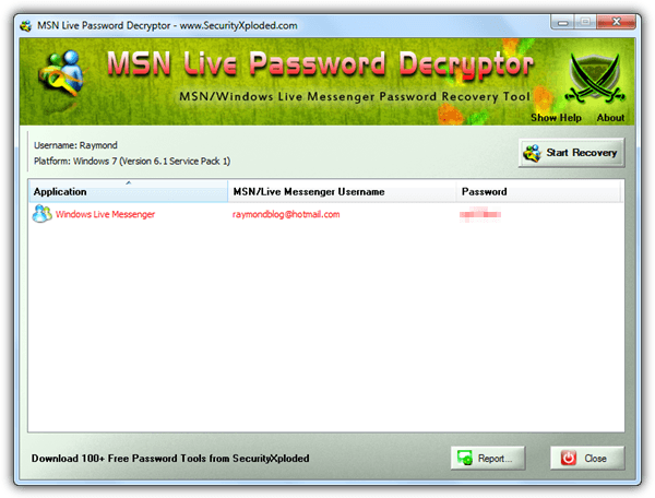 msn live password decryptor
