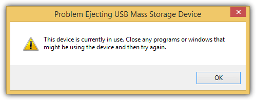 problem ejecting usb mass storage device