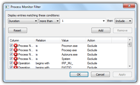 process monitor filter