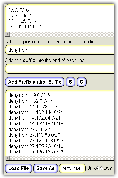 add prefix to ip blocks