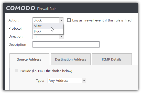 allow icmp echo request