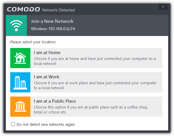 comodo network detected