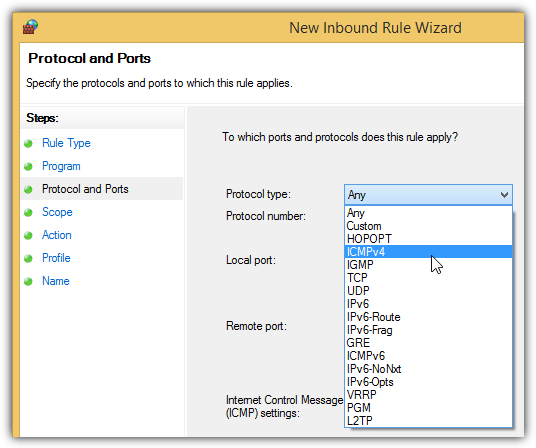 icmpv4 protocol type