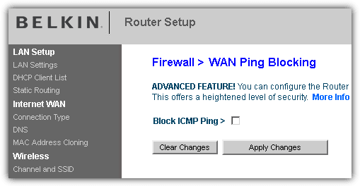 router block icmp ping