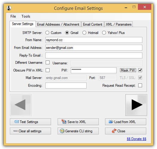 swithmail configure settings