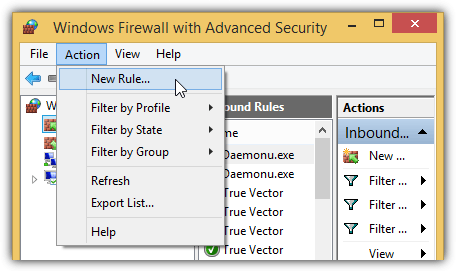 windows firewall add new rule